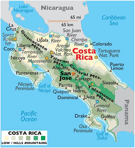 Of all the Central American countries, Costa Rica is generally regarded as having the most . . Costa rica map